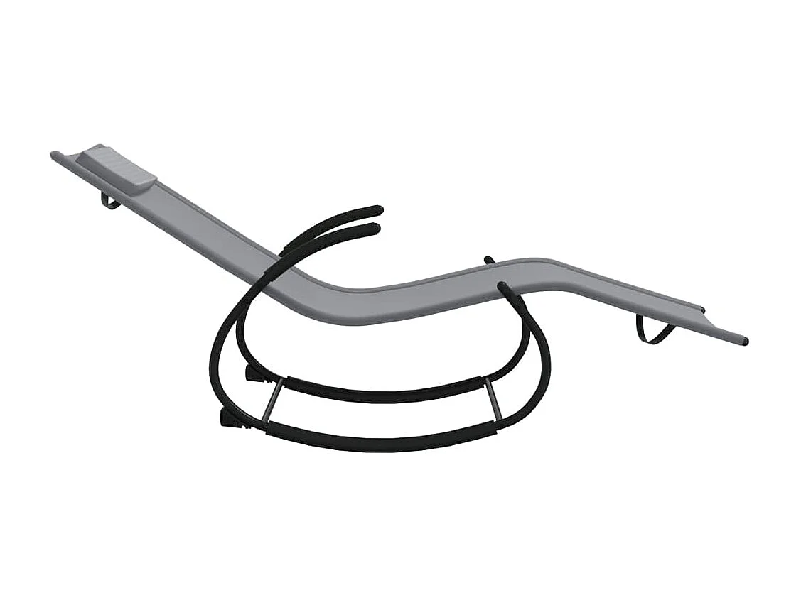 Chaise longue à bascule Gris Acier et textilène
