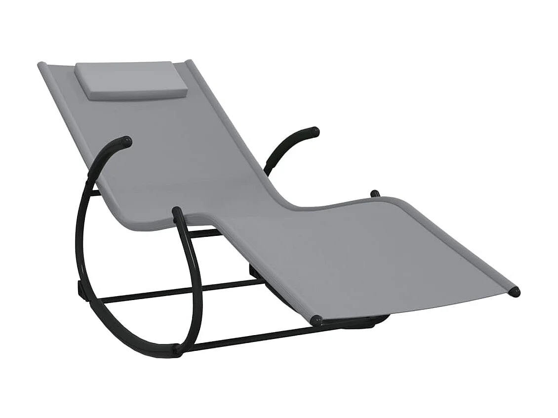 Schommelfauteuil Staalgrijs en textiel