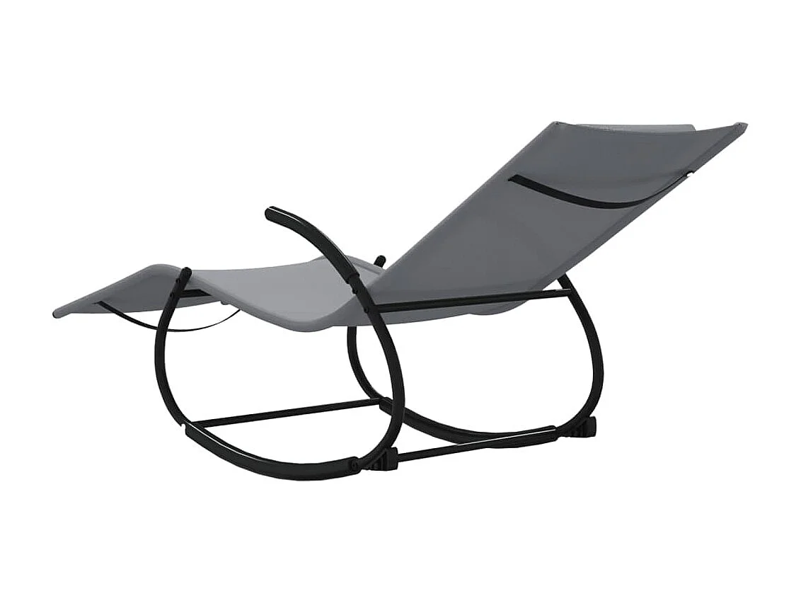 Schommelfauteuil Staalgrijs en textiel