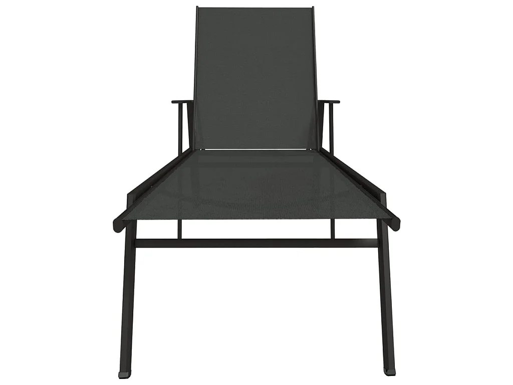 Chaise longue Acier et tissu textilène Noir