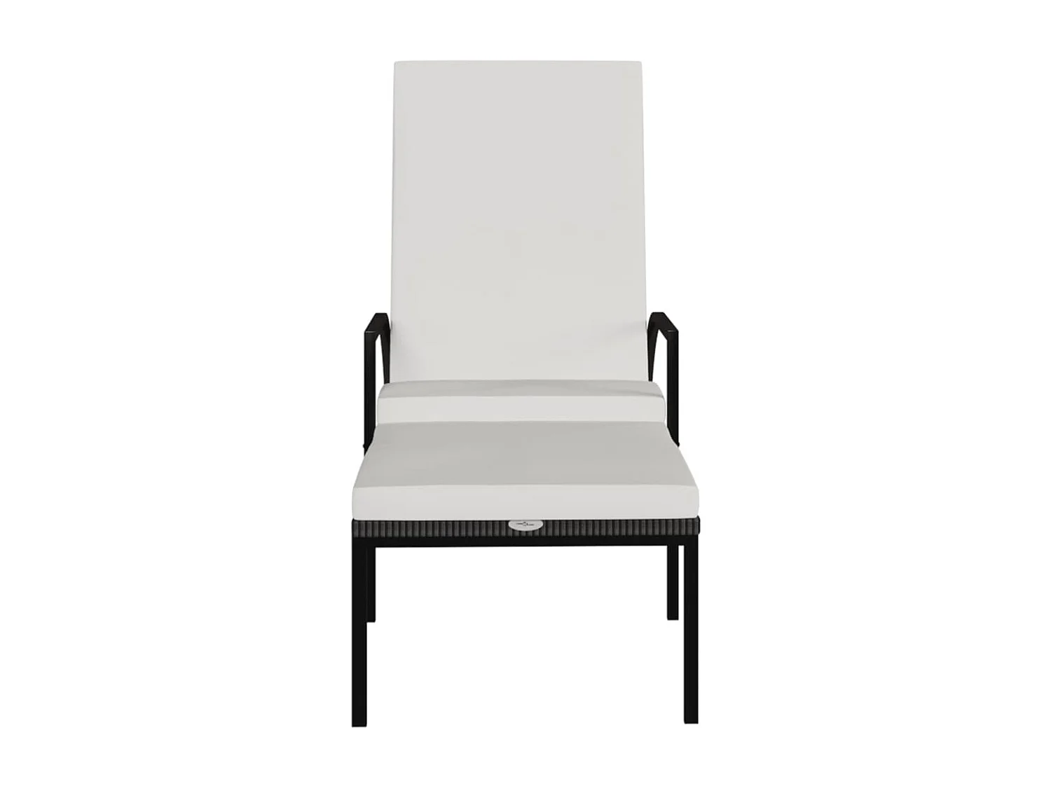 Sillones con reposapiés 2 piezas Resina mimbre Marrón