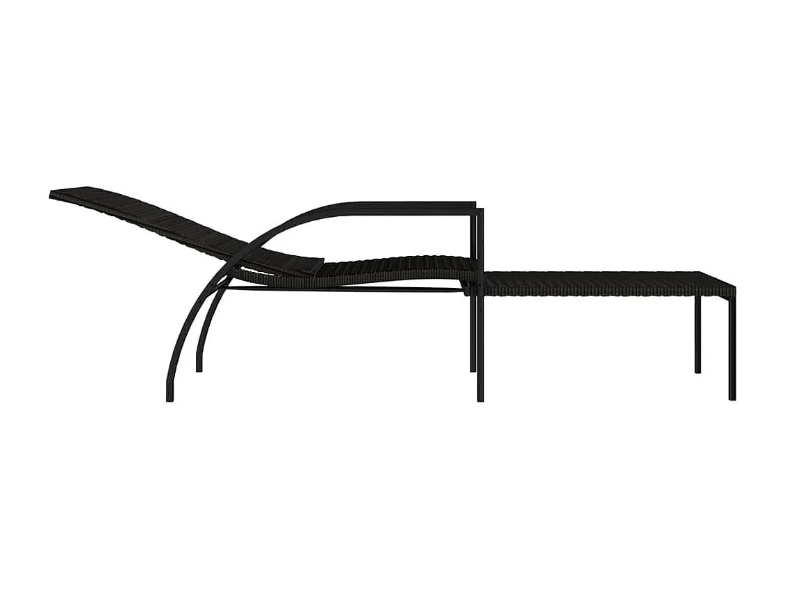 Sillones con reposapiés 2 piezas Resina mimbre Marrón