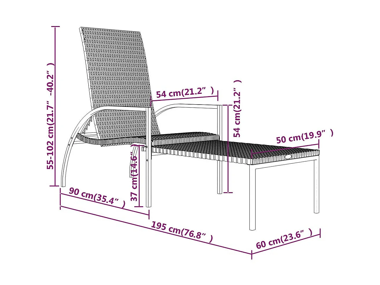 Sillones con reposapiés 2 piezas Resina mimbre Marrón