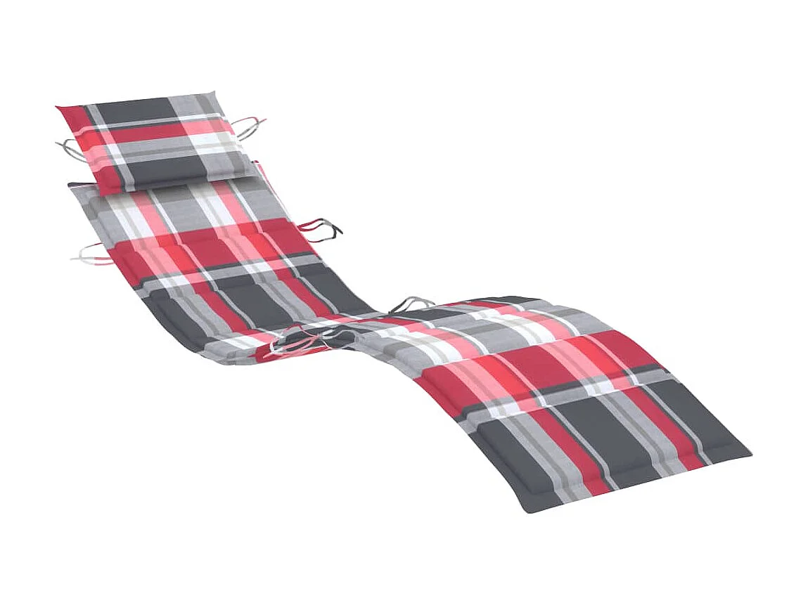 Chaise longue de jardin avec table et coussin Bois d'acacia