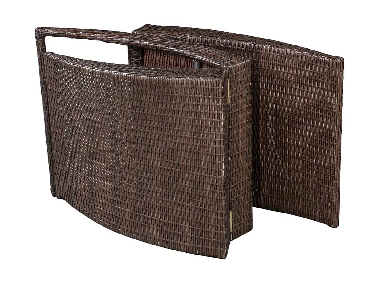 Chaise longue pliable avec coussin Résine tressée Marron