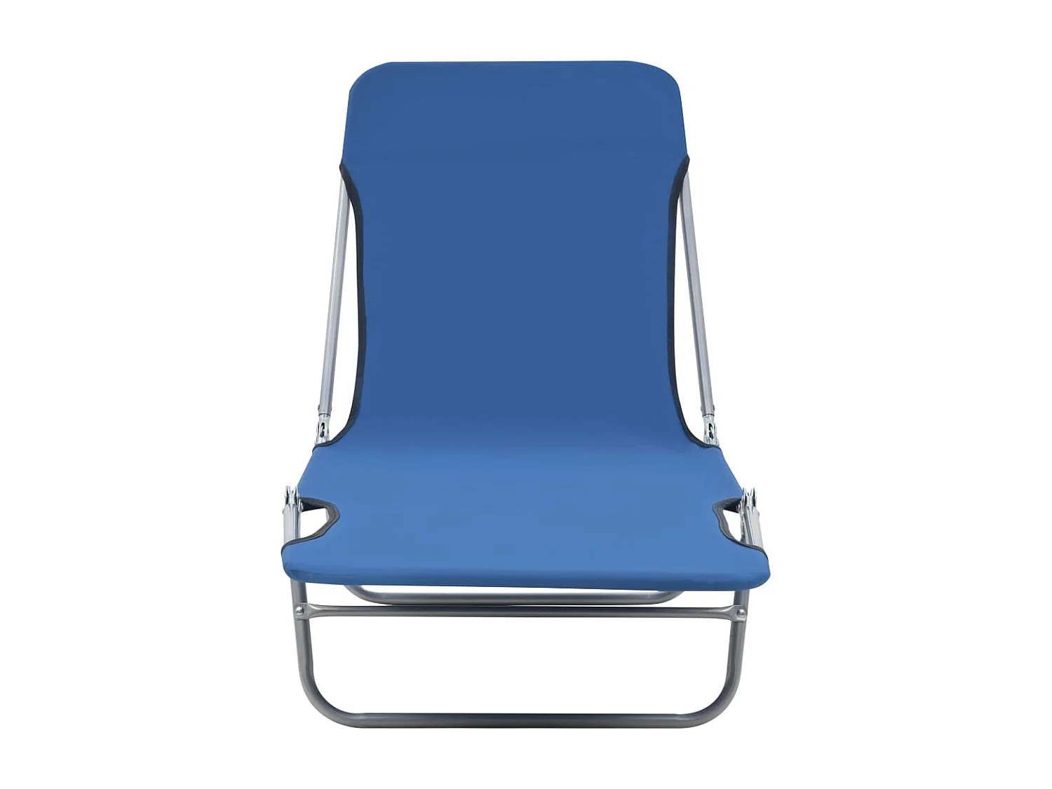 Chaises longues pliables 2 pcs Acier et tissu Bleu