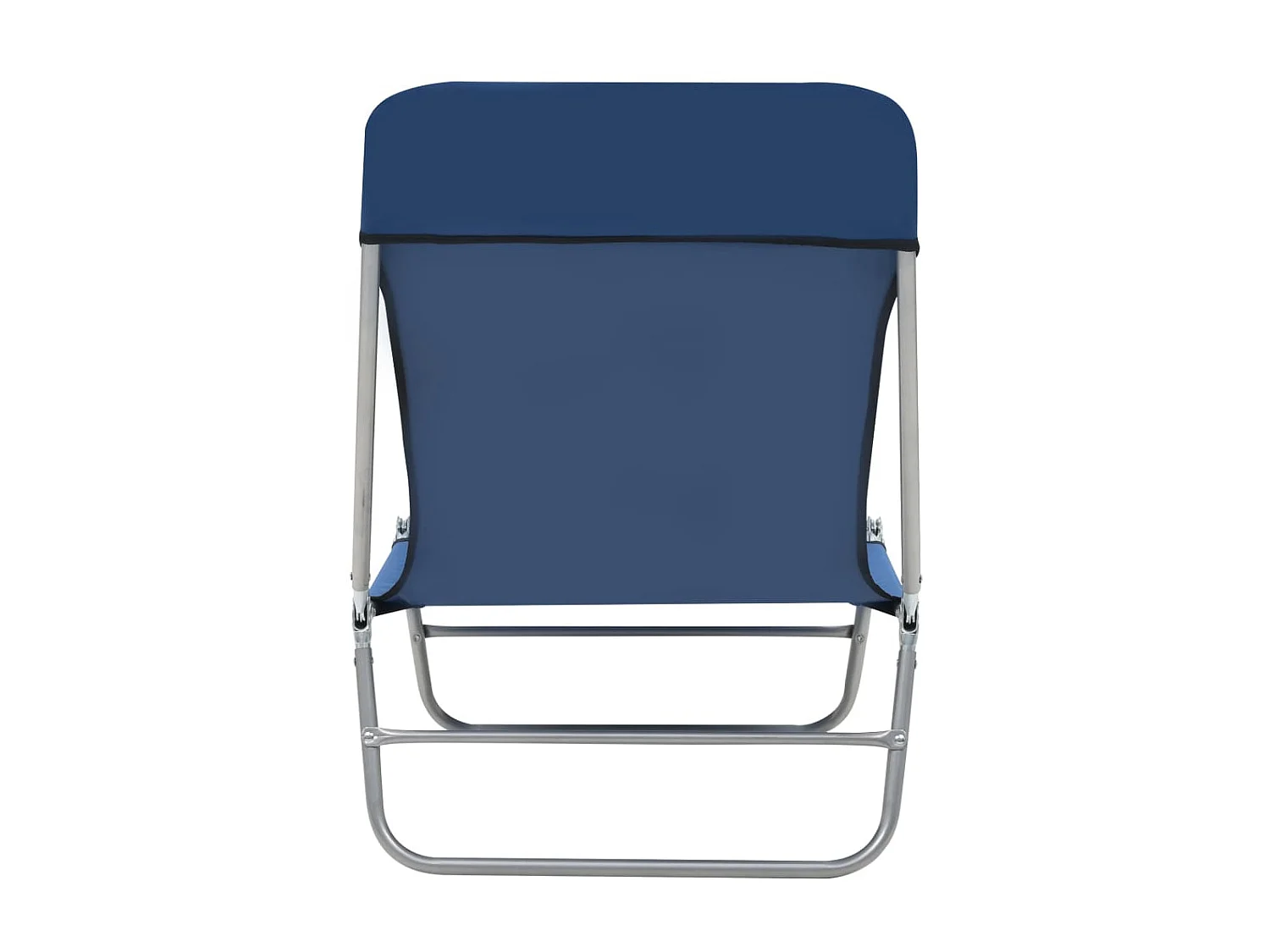 Chaises longues pliables 2 pcs Acier et tissu Bleu