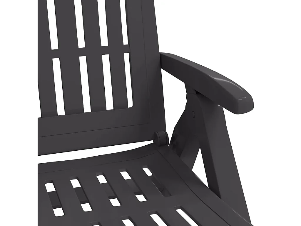 Chaise longue pliable avec roues anthracite PP