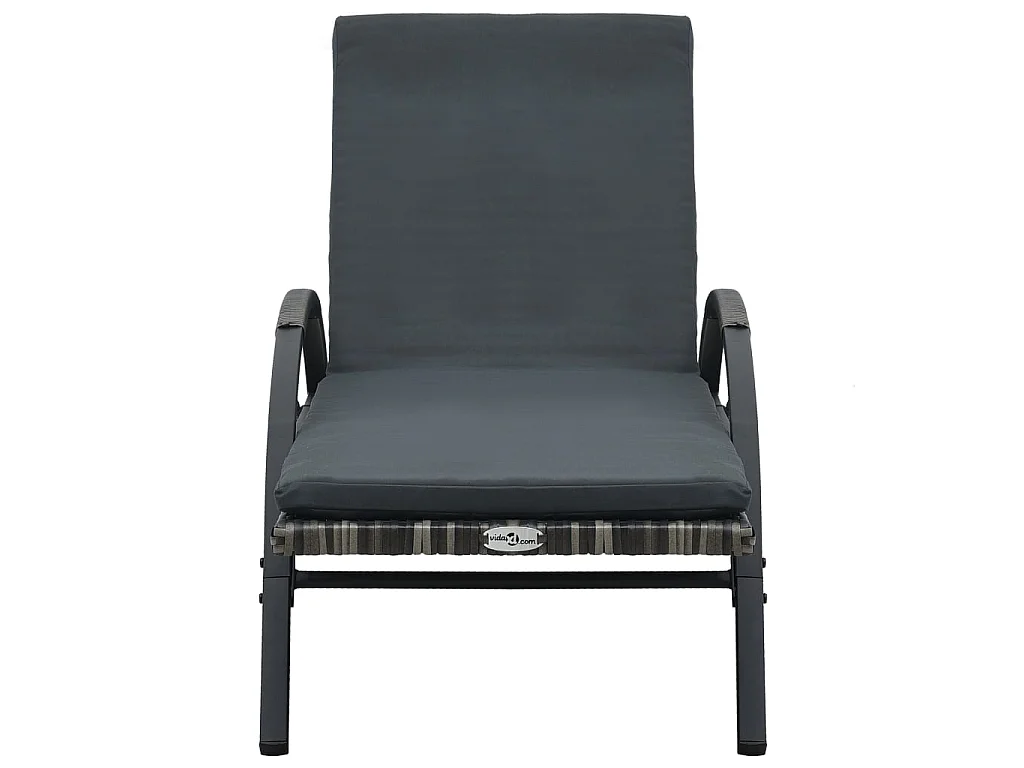 Sillón con cojín y ruedas Resina trenzada Antracita