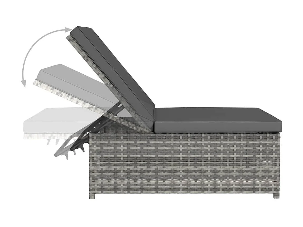 2 stuks loungestoelen met tafel hars riet grijs