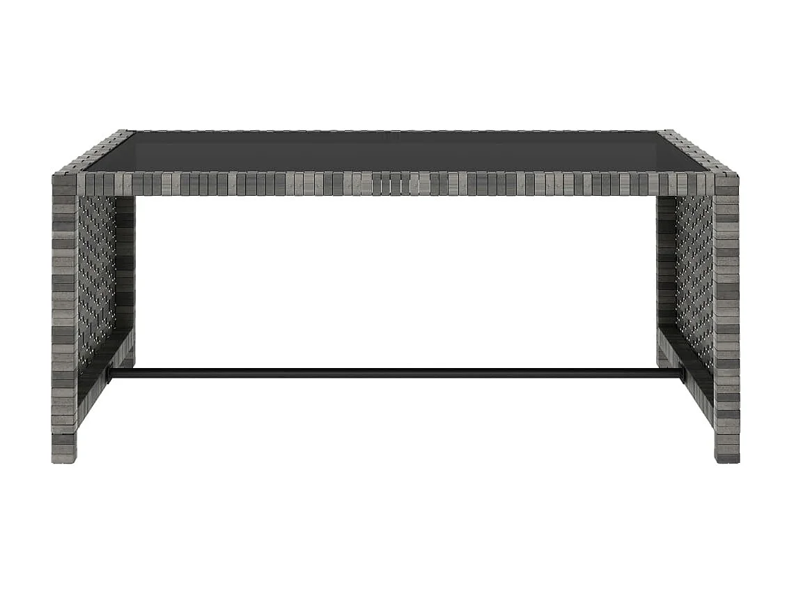 2 stuks loungestoelen met tafel hars riet grijs