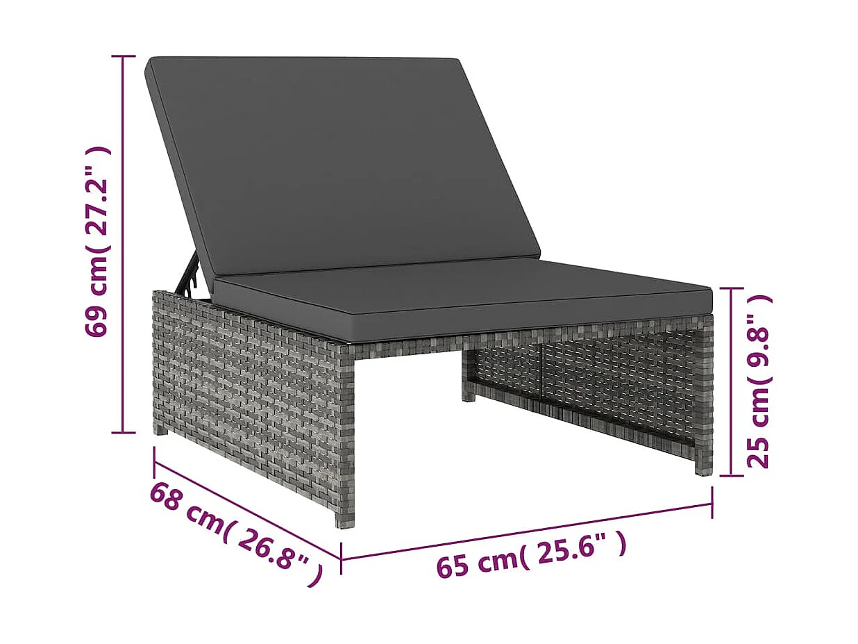 2 stuks loungestoelen met tafel hars riet grijs
