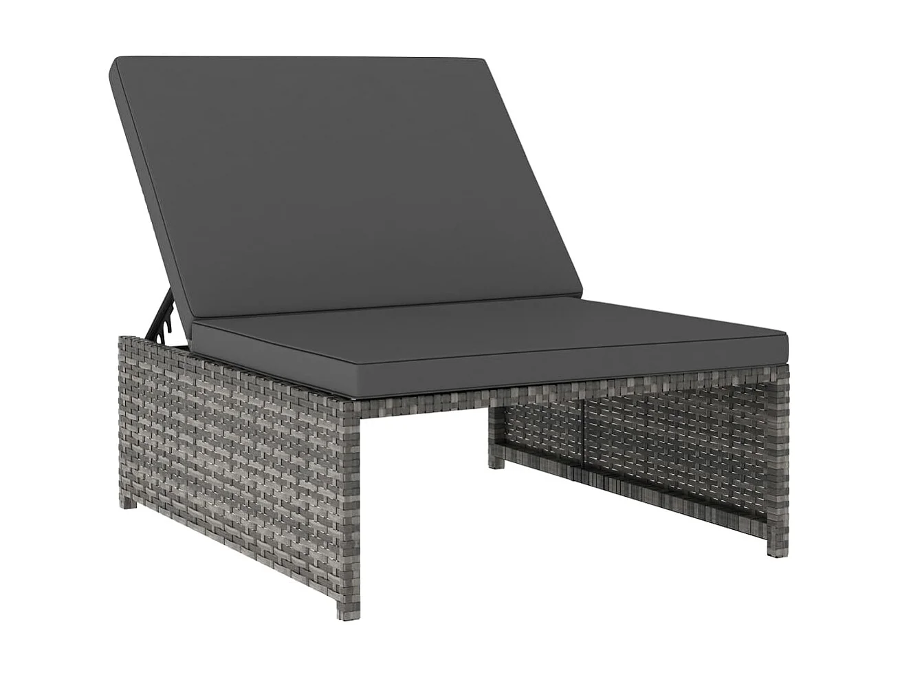 2 stuks loungestoelen met tafel hars riet grijs