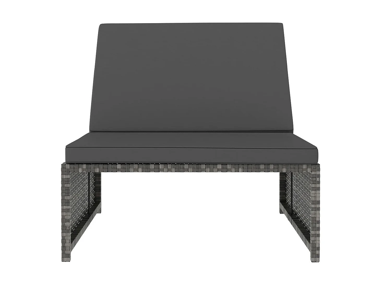 2 stuks loungestoelen met tafel hars riet grijs