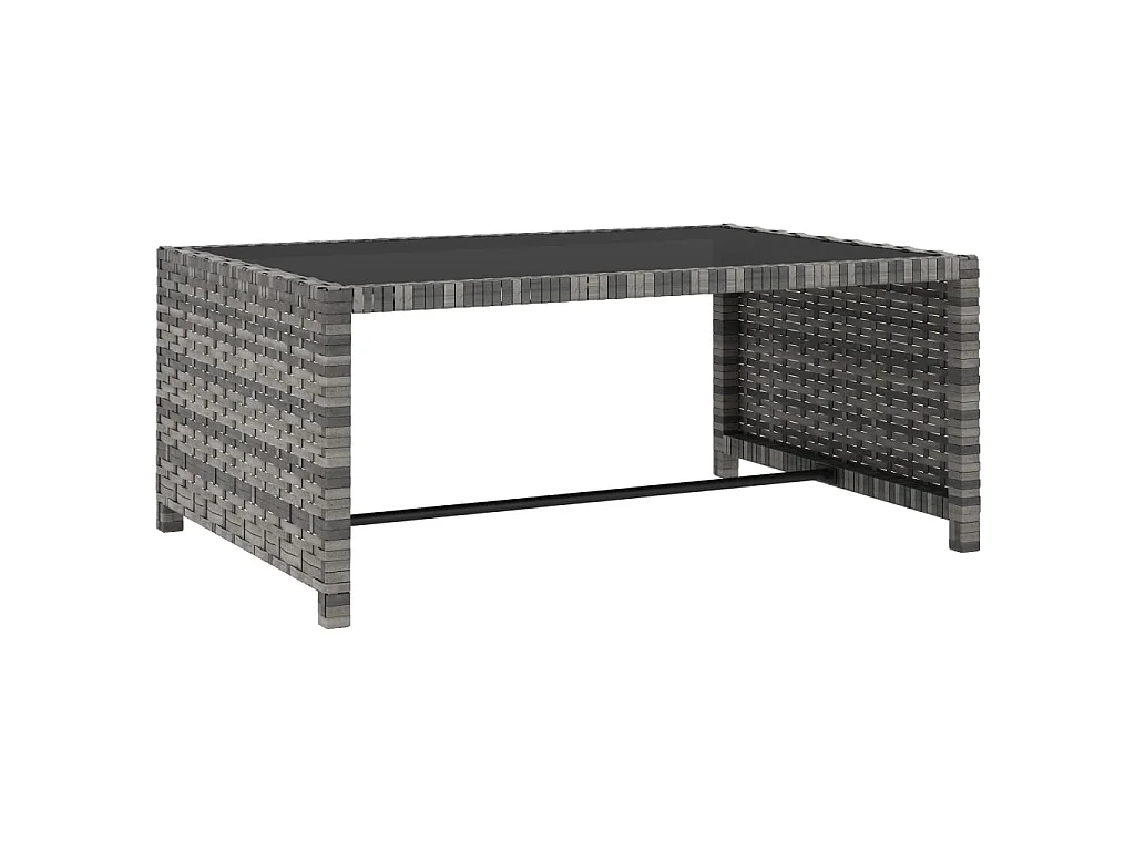 2 stuks loungestoelen met tafel hars riet grijs