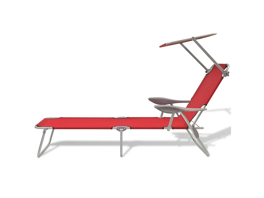 Poltrona lounge con baldacchino Acciaio Rosso