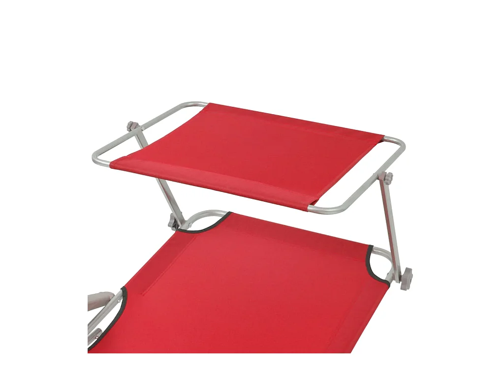Chaise longue avec auvent Acier Rouge