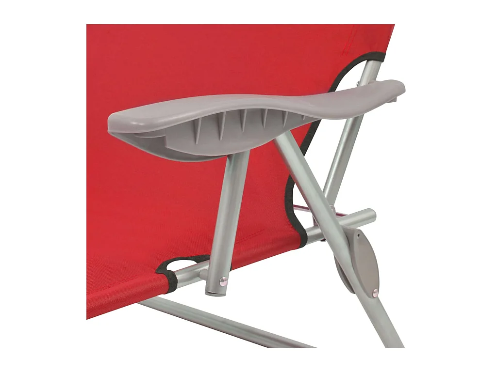 Chaise longue avec auvent Acier Rouge