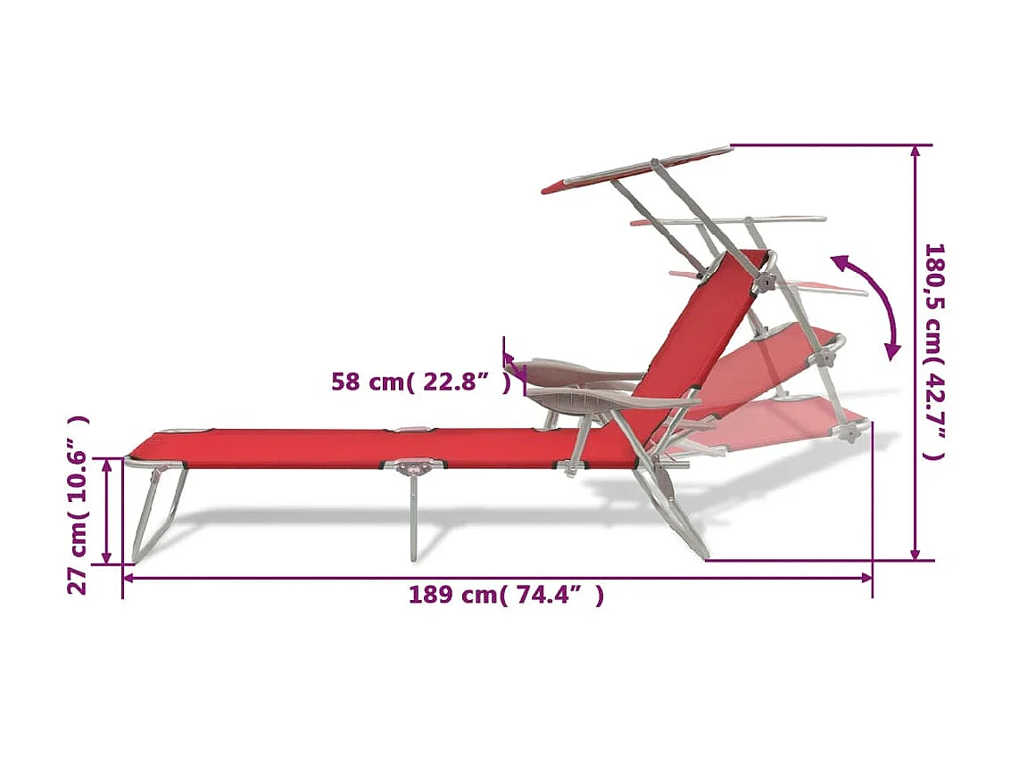 Loungesessel mit Baldachin Steel Red