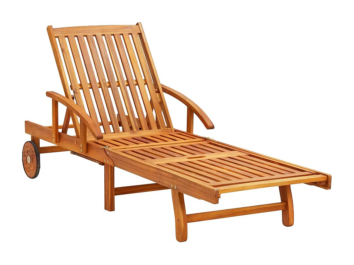 2 poltrone lounge con cuscini in legno massello di acacia