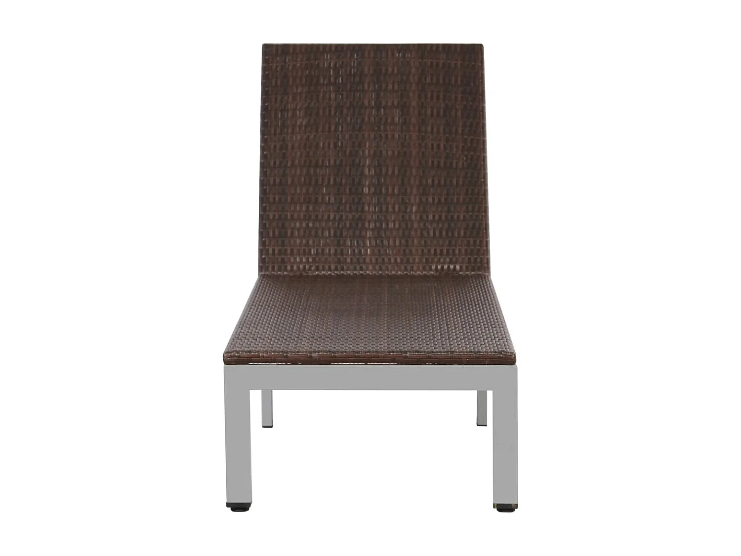 Chaise longue avec roues Résine tressée Marron