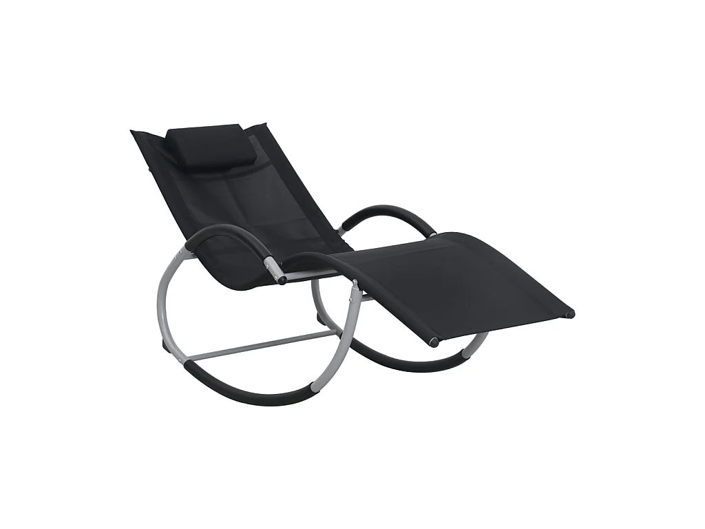 Poltrona lounge con cuscino Textilène Nero