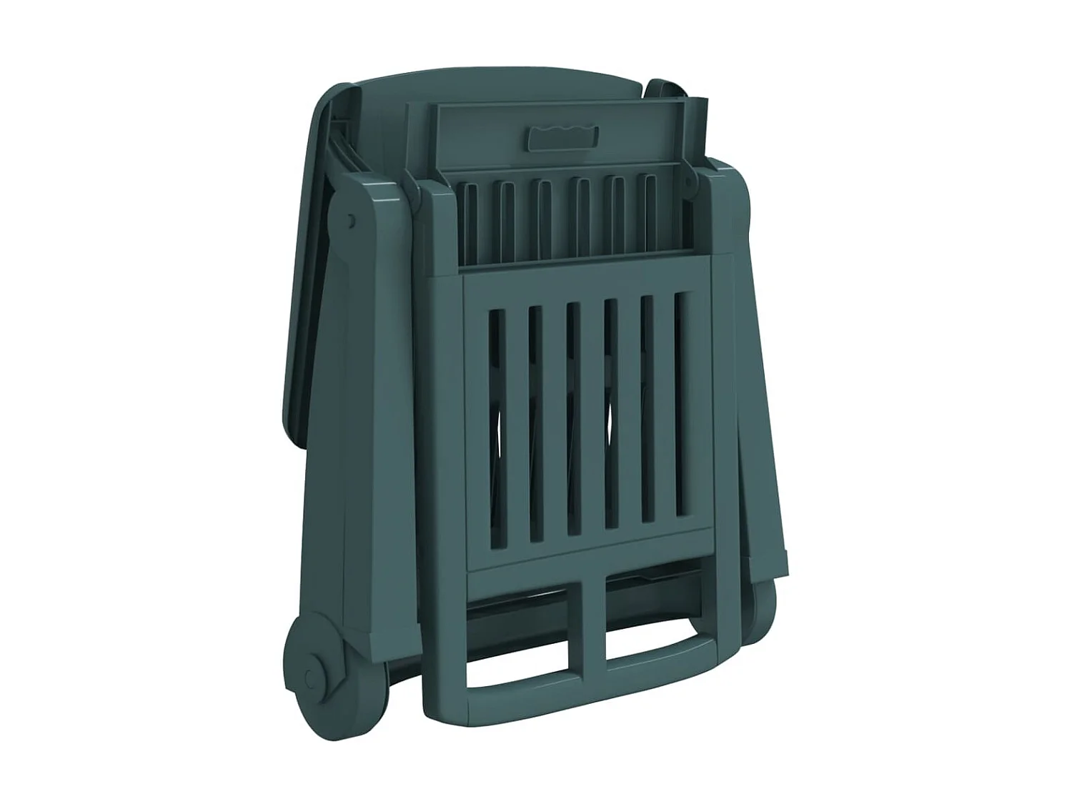 Chaise longue pliable avec roues vert PP