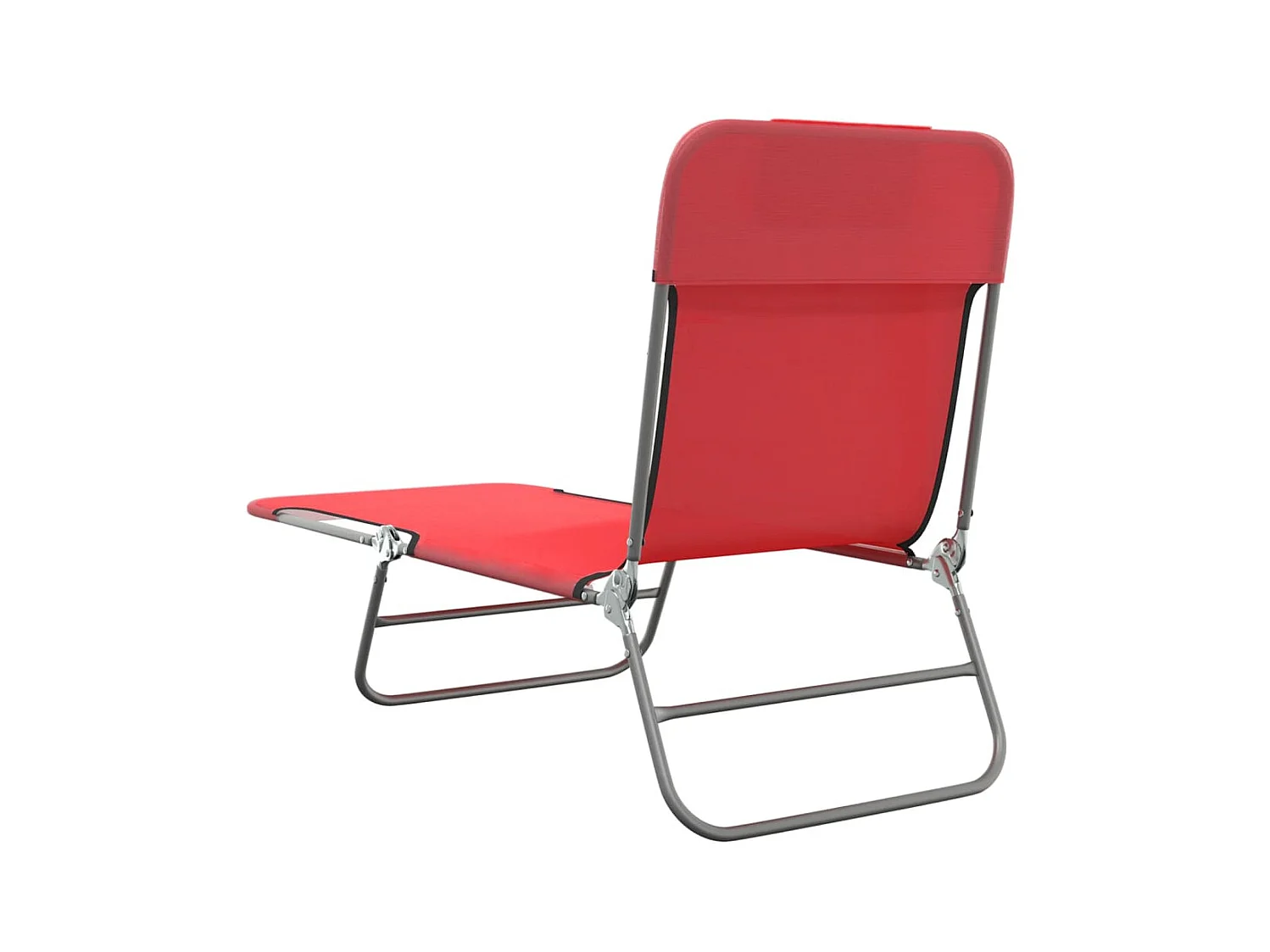 Klappbare Liegestühle, 2 Stück, rotes Textilene und Stahl