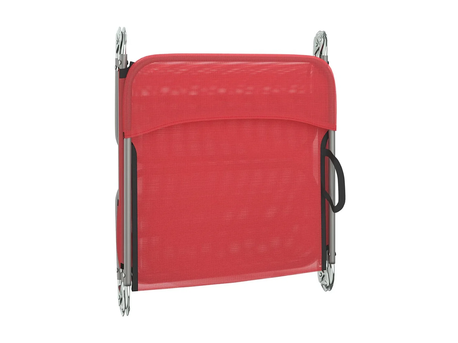 Chaises longues pliables 2 pcs rouge textilène et acier
