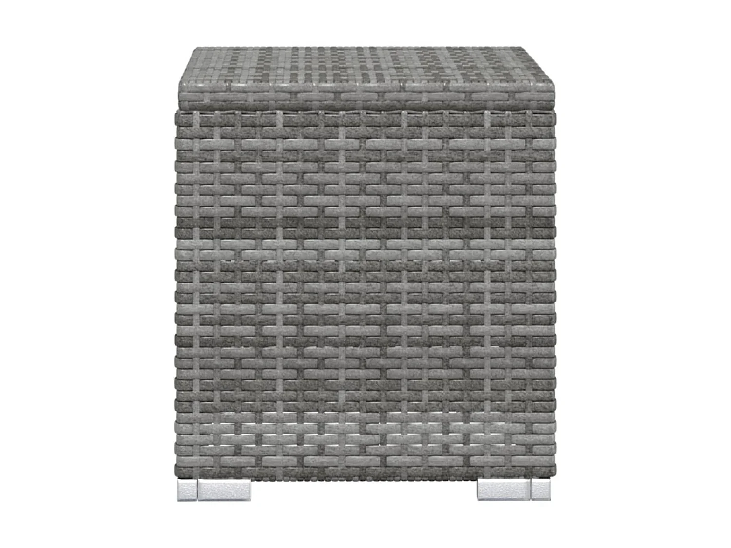 Chaise longue avec coussin et table à thé Résine tressée Gris