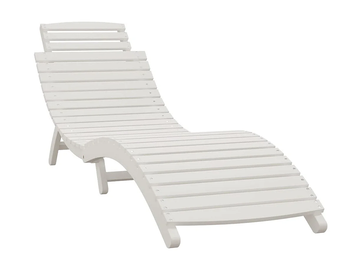 Chaise longue avec table blanc bois massif d'acacia
