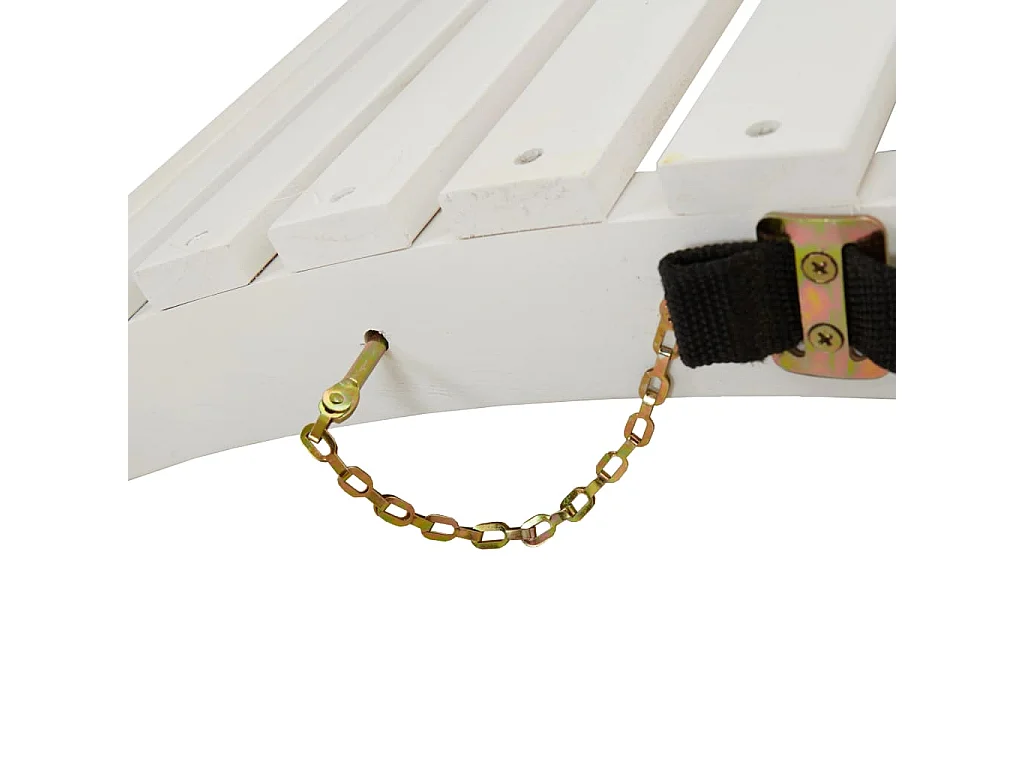 Chaise longue avec table blanc bois massif d'acacia