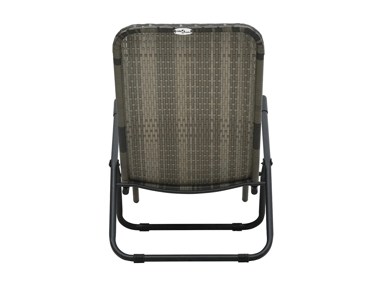 Chaise longue pliable Résine tressée Gris