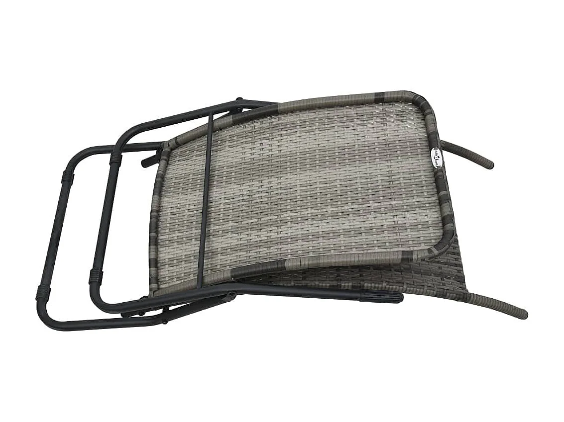 Chaise longue pliable Résine tressée Gris