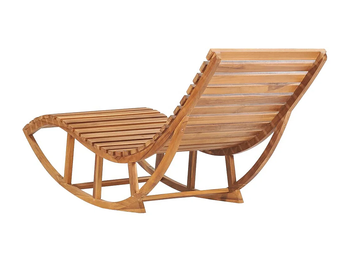 Chaise longue à bascule Bois de teck solide