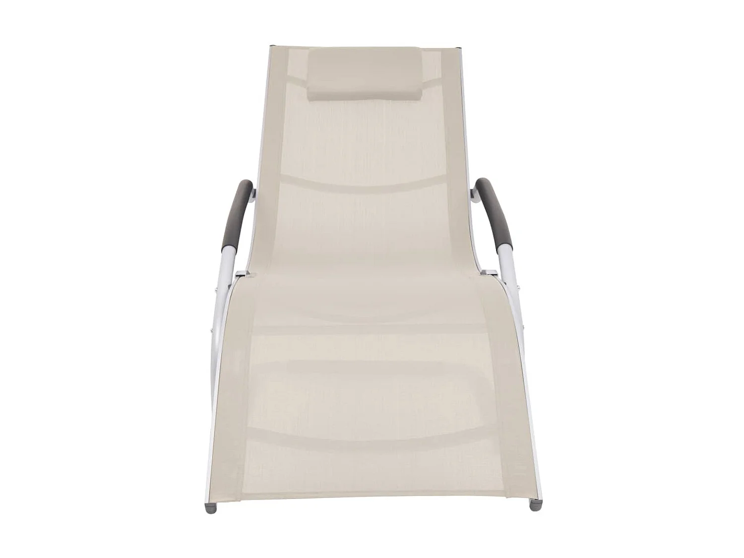 Chaise longue avec oreiller Aluminium et textilène Crème
