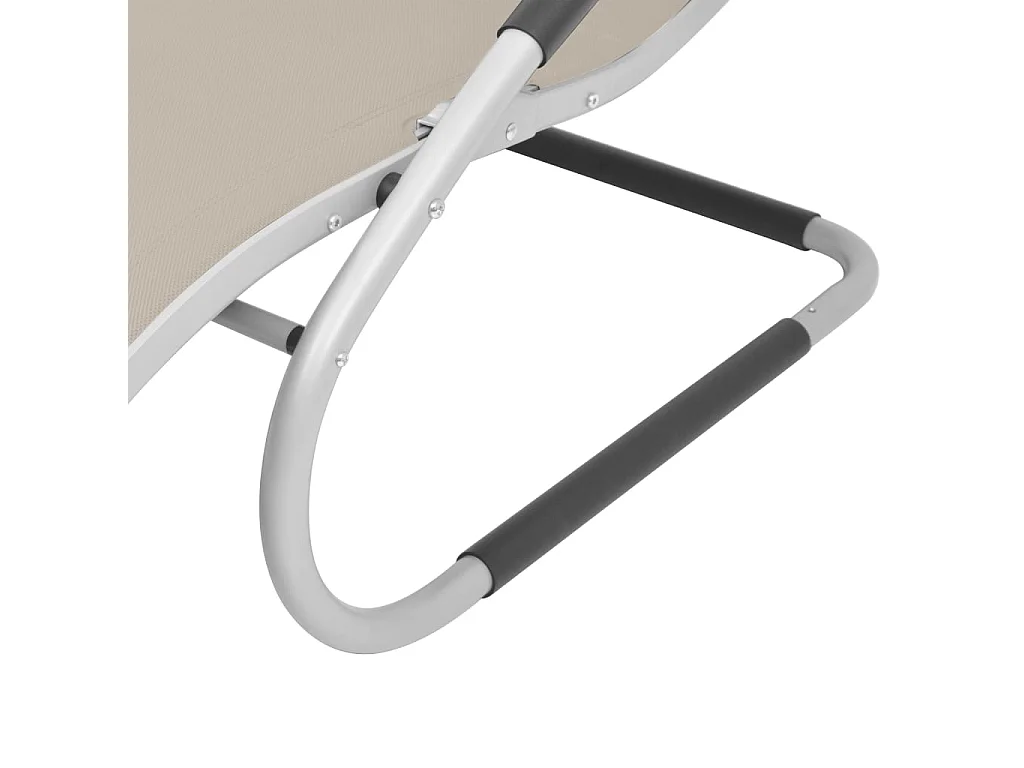 Chaise longue avec oreiller Aluminium et textilène Crème