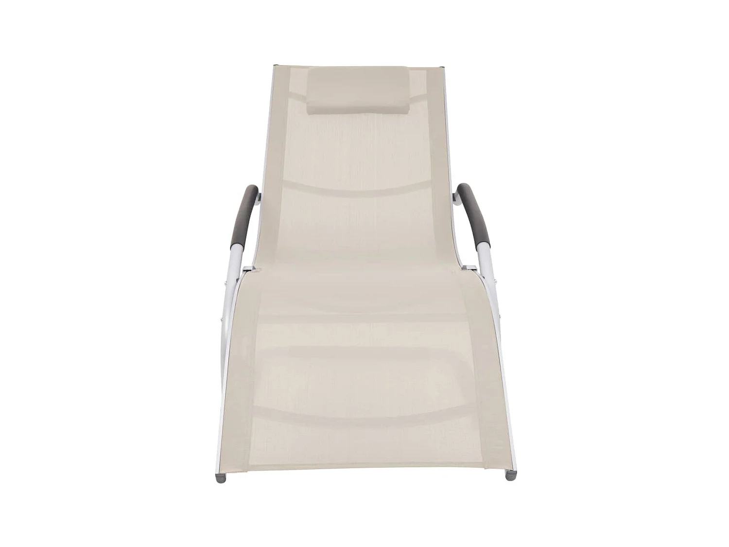 Chaise longue avec oreiller Aluminium et textilène Crème