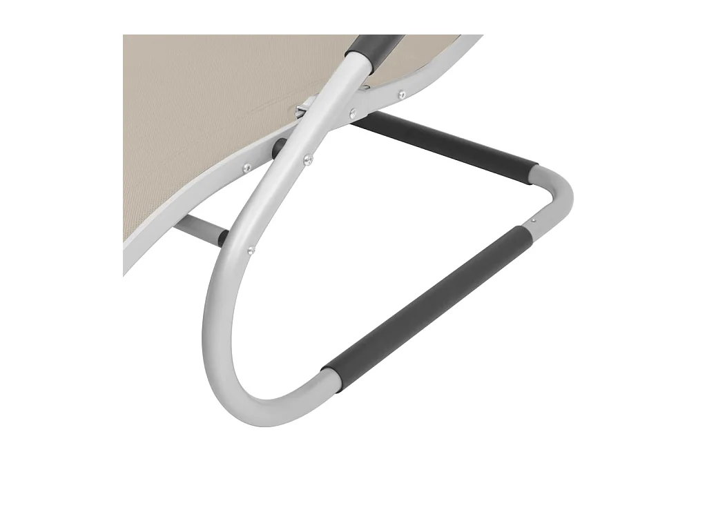 Chaise longue avec oreiller Aluminium et textilène Crème