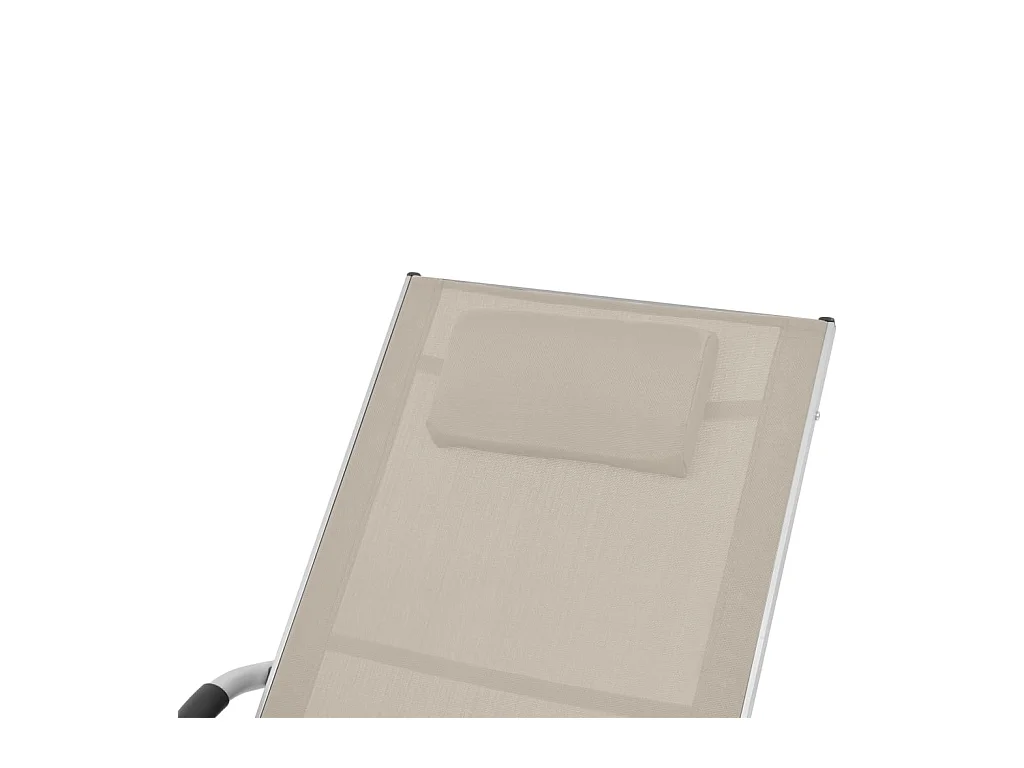 Chaise longue avec oreiller Aluminium et textilène Crème