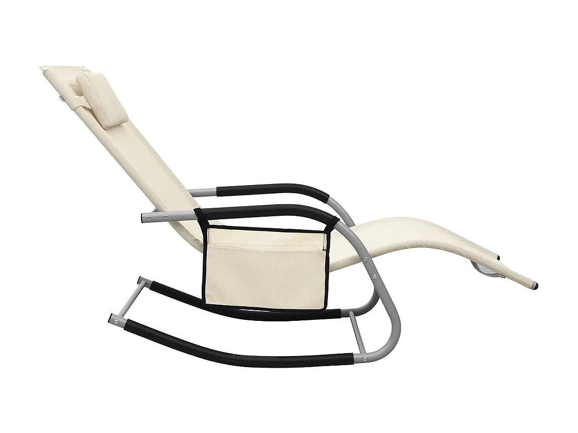 Poltrona lounge Textilène Crema e grigio