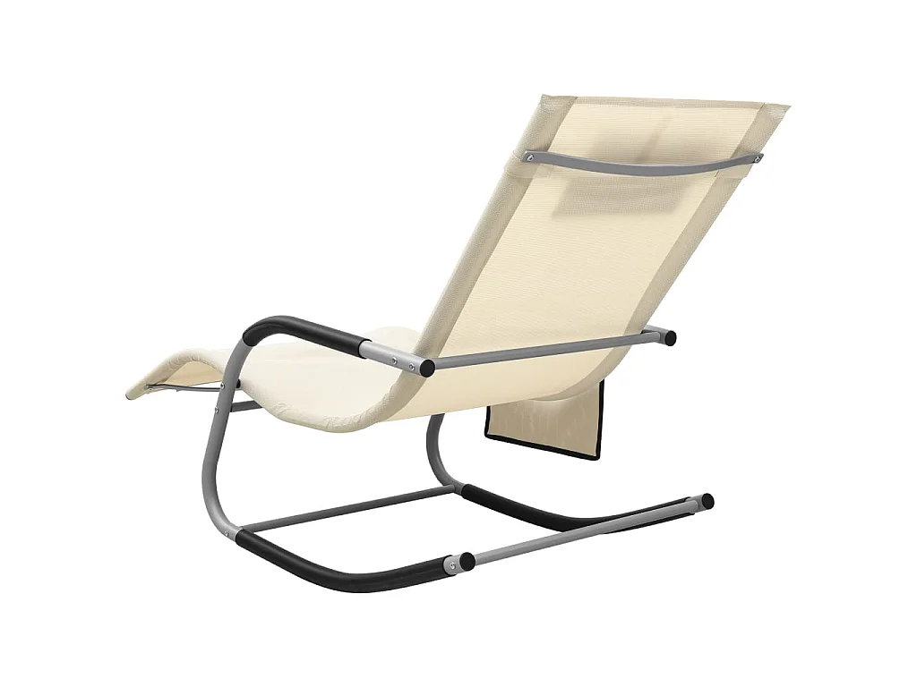 Chaise longue Textilène Crème et gris