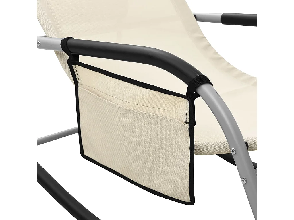 Chaise longue Textilène Crème et gris