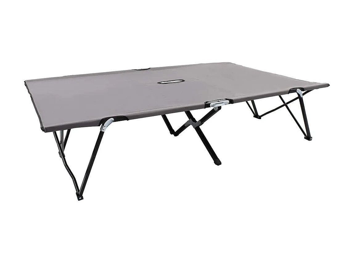 Chaise longue pliable 2 places Gris Acier