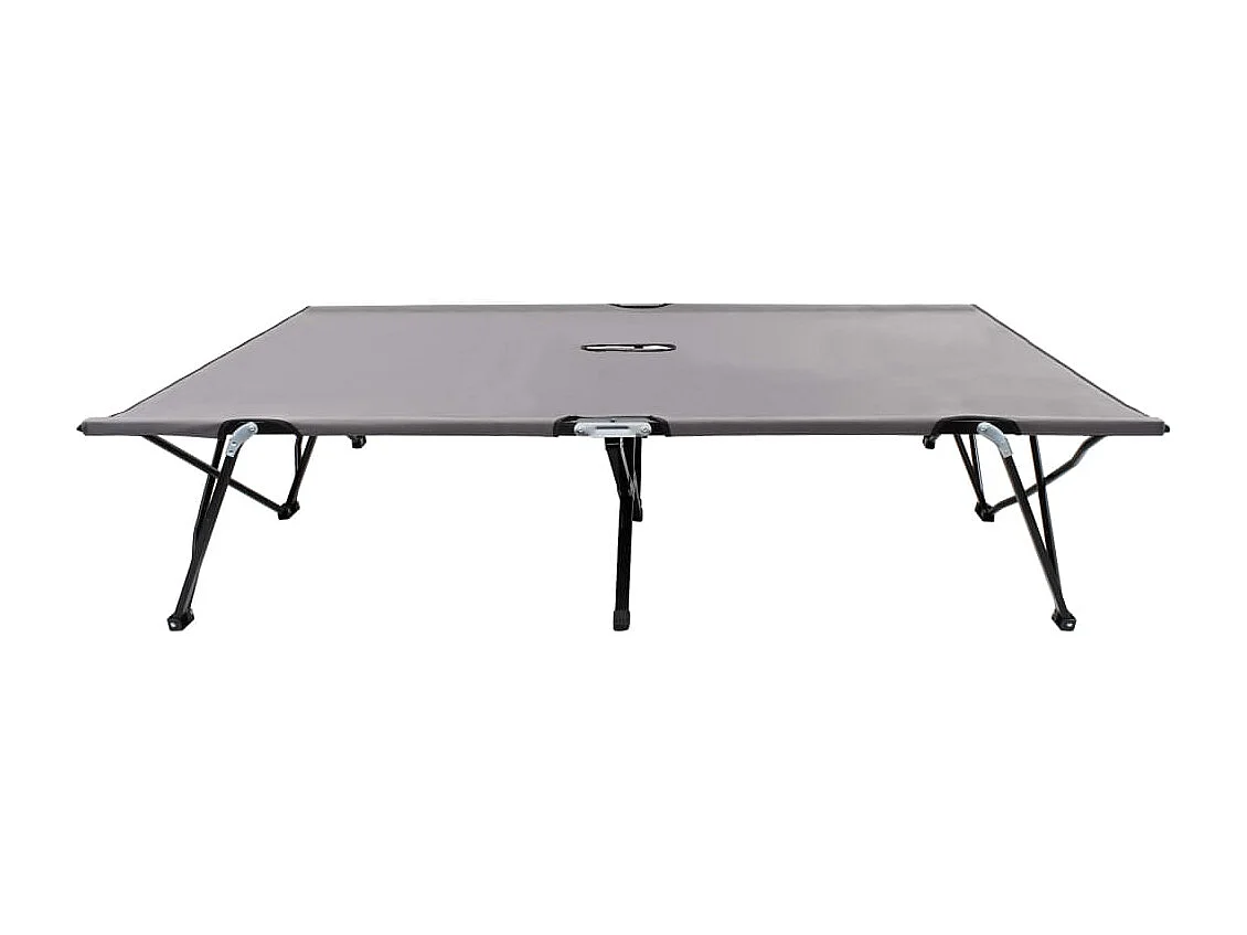 Chaise longue pliable 2 places Gris Acier