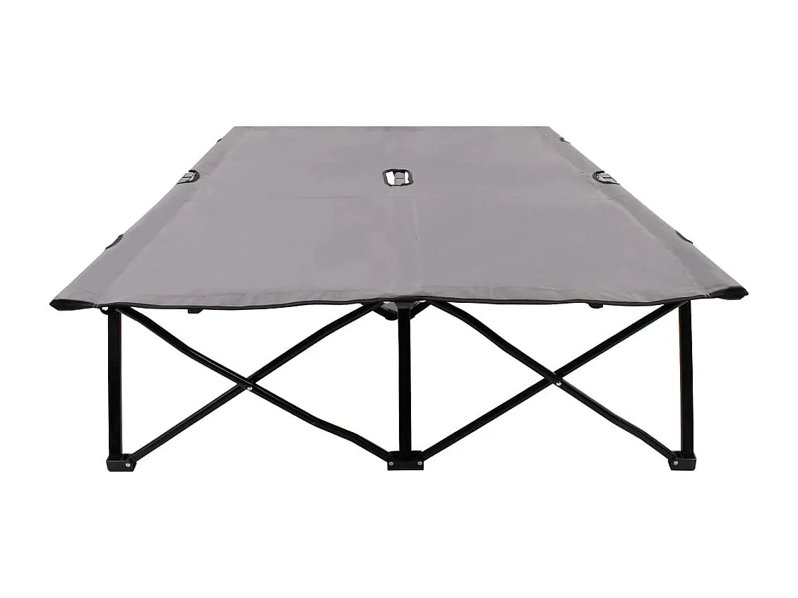 Chaise longue pliable 2 places Gris Acier