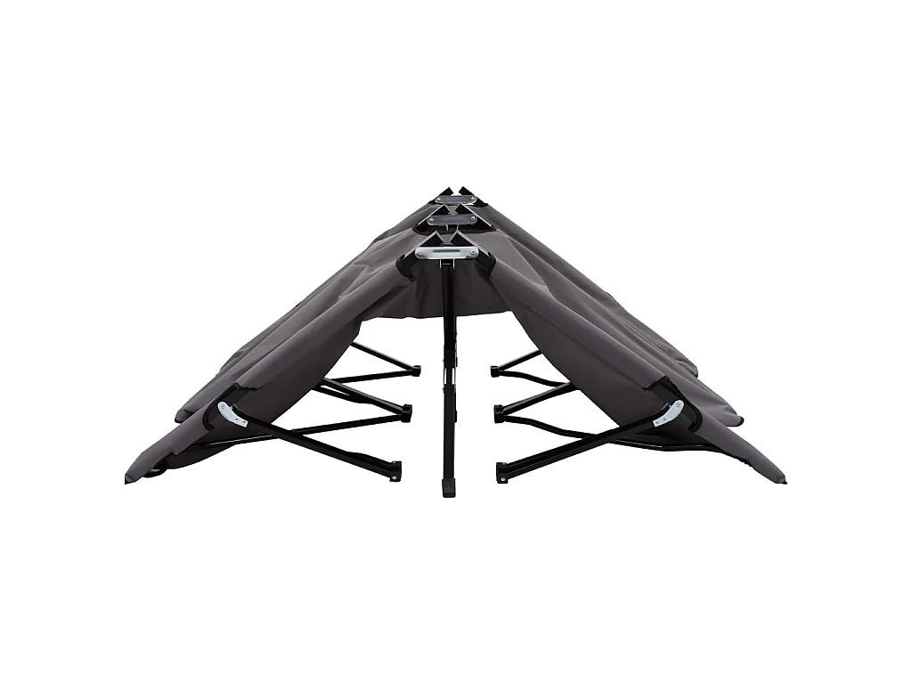 Chaise longue pliable 2 places Gris Acier