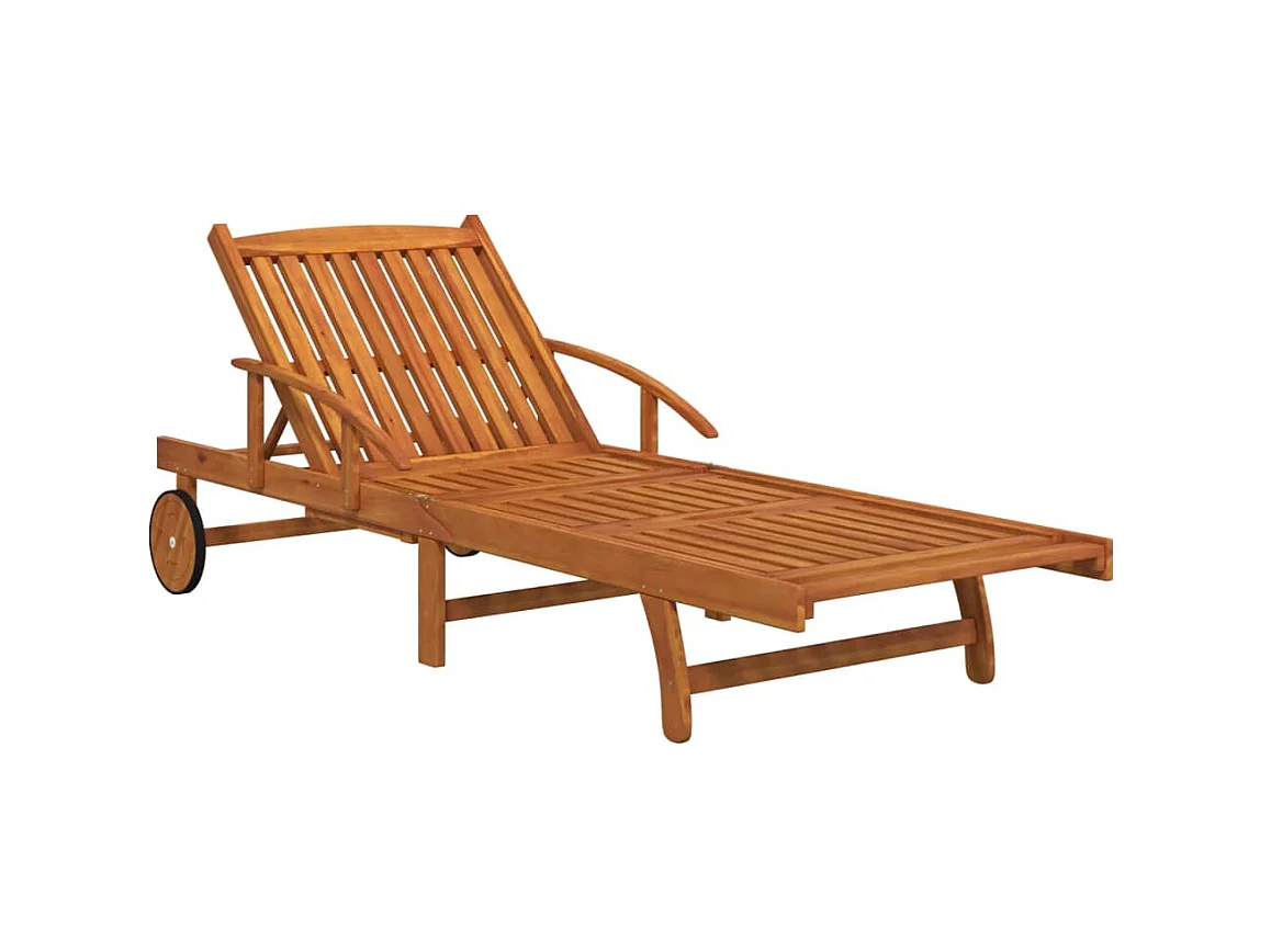Chaises longues 2 pcs Bois d'acacia solide