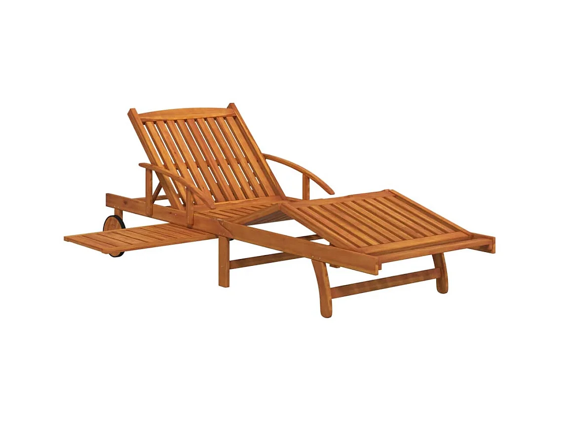 Chaises longues 2 pcs Bois d'acacia solide