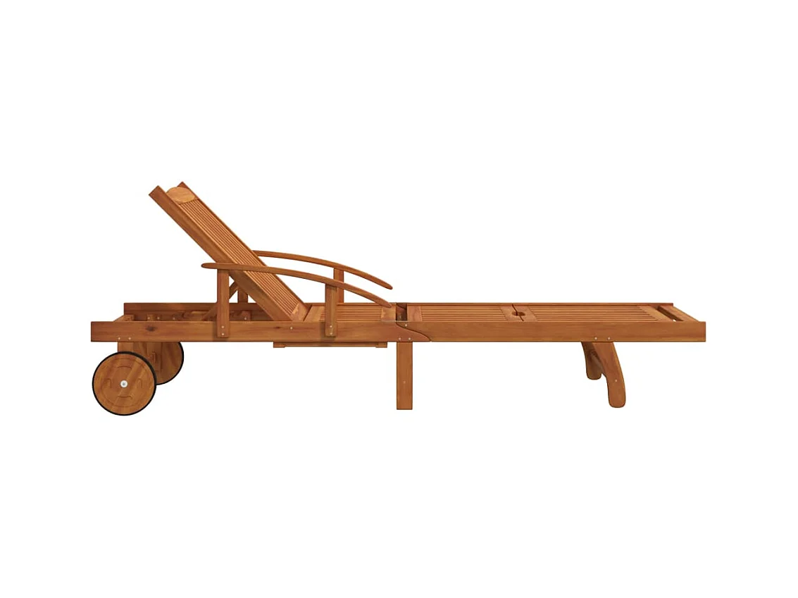 Chaises longues 2 pcs Bois d'acacia solide